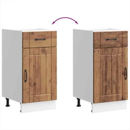 Donji kuhinjski ormarić Lucca boja drva konstruirano drvo - Staro drvo 40 x 46 x 81.5 cm 1 1x bottom cabinet (1 door 1 drawer) Cijena