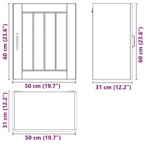 Kuhinjski zidni ormarić Lucca bijeli konstruirano drvo - Bijela 1 1 x zidni ormarić (1 vrata) 50 cm Cijena