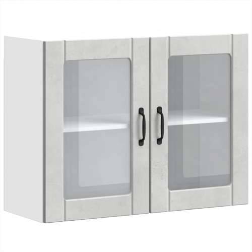Kuhinjski zidni ormarić sa staklenim vratima Lucca boja betona - Beton siva 1 1 x zidni stakleni ormarić (2 vrata) 80 cm Cijena