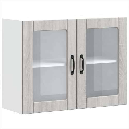 Kuhinjski zidni ormarić sa staklenim vratima Lucca boja hrasta - Sivi hrast sonoma 1 1 x zidni stakleni ormarić (2 vrata) 80 cm Cijena