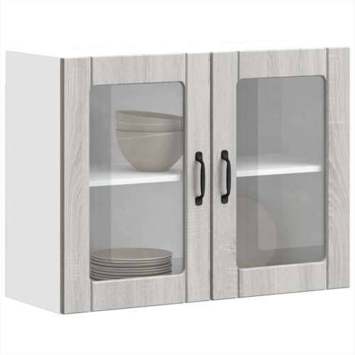 Kuhinjski zidni ormarić sa staklenim vratima Lucca boja hrasta - Sivi hrast sonoma 1 1 x zidni stakleni ormarić (2 vrata) 80 cm Cijena