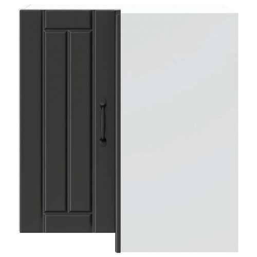 Kuhinjski zidni kutni ormarić Lucca crni konstruirano drvo - Crna 1 1 x zidni kutni ormarić 57 cm Cijena