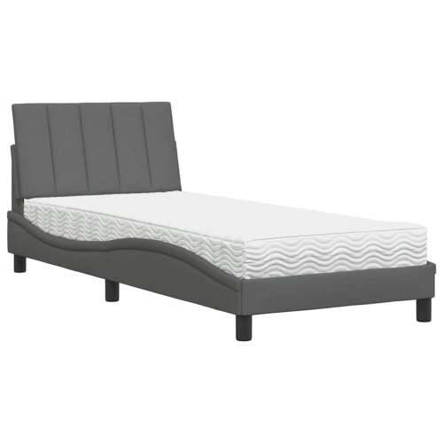 Krevet s madracem tamnosivi 80x200cm od tkanine - Tamno siva 80 x 200 cm Cijena