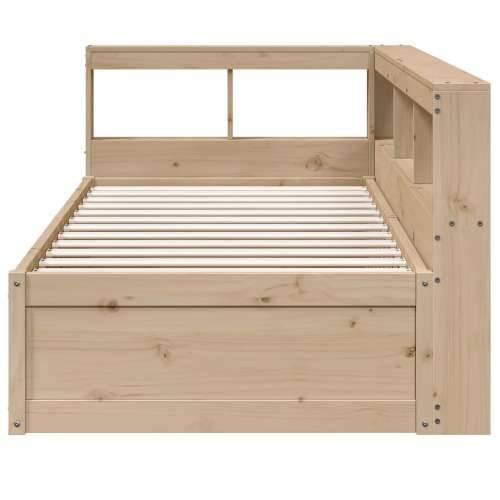 Krevet s regalom za knjige bez madraca 90x190 cm od borovine - Prirodna 90 x 190 cm Cijena