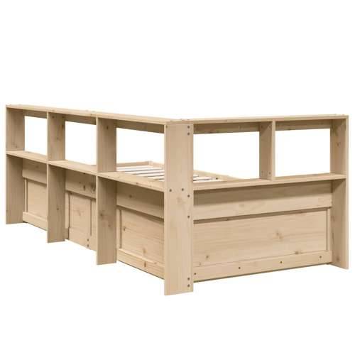 Krevet s regalom za knjige bez madraca 90x190 cm od borovine - Prirodna 90 x 190 cm Cijena