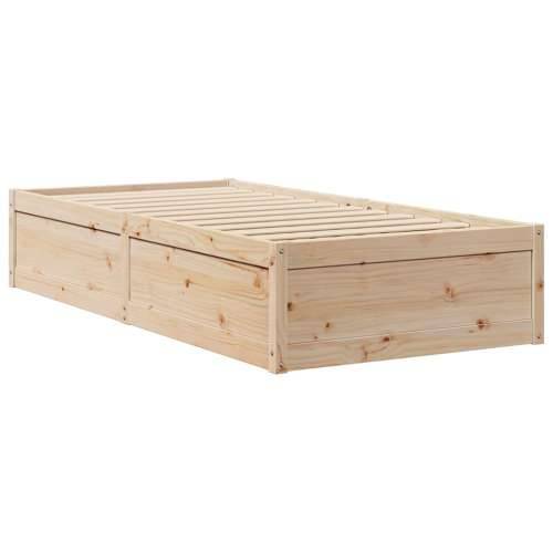 Krevet s regalom za knjige bez madraca 90x190 cm od borovine - Prirodna 90 x 190 cm Cijena