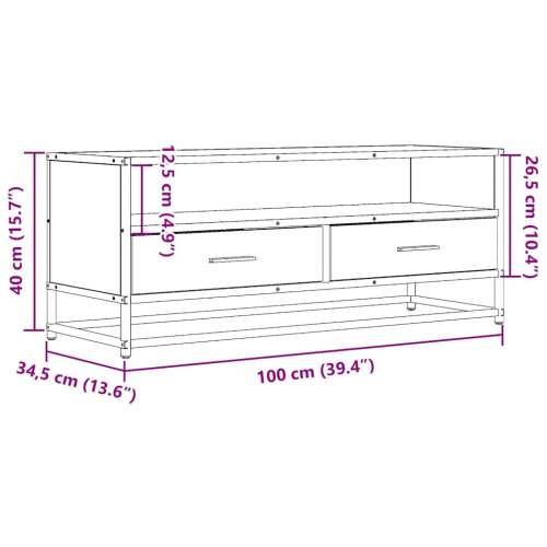 TV ormarić boja smeđeg hrasta 100x34,5x40 cm konstruirano - Smeđi hrast 1 100 cm Cijena