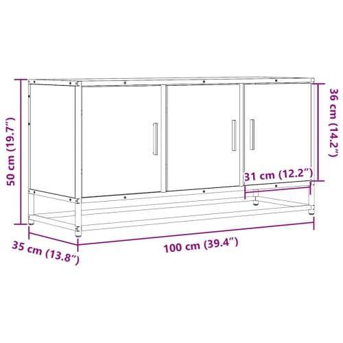 TV ormarić Sonoma hrast 100x35x50 cm Konstruirano drvo i metal - sonoma hrast 1 Cijena