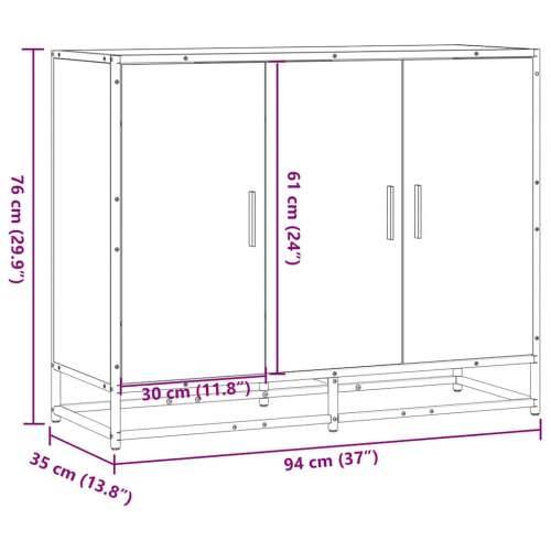 Komoda smeđi hrast 94x35x76 cm izrađeno drvo - Smeđi hrast 1 Cijena