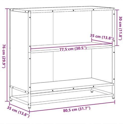 Ormar za knjige crni 80,5x35x76 cm izrađeno drvo - Crna 1 76 cm 80.5 cm Cijena