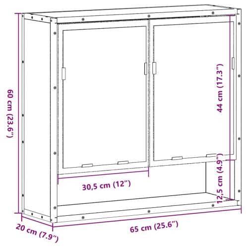 Kupaonski ormarić s ogledalom smeđi hrast 65x20x60 cm - Smeđi hrast 1 Cijena