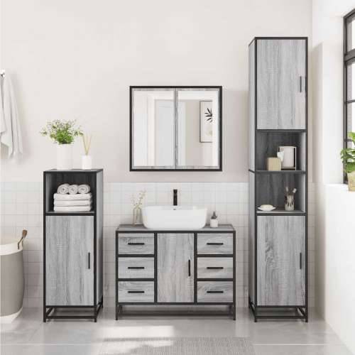 Kupaonski ormarić za Lavabo - Umivaonik boja hrasta 80x33x60 cm drveni - Sivi hrast sonoma 1 Cijena