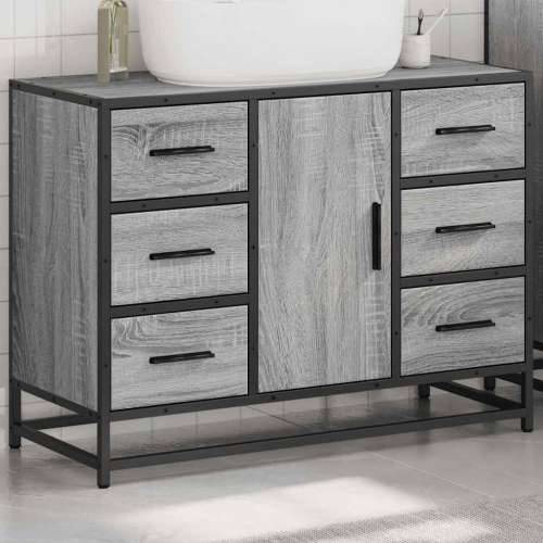 Kupaonski ormarić za Lavabo - Umivaonik boja hrasta 80x33x60 cm drveni - Sivi hrast sonoma 1 Cijena
