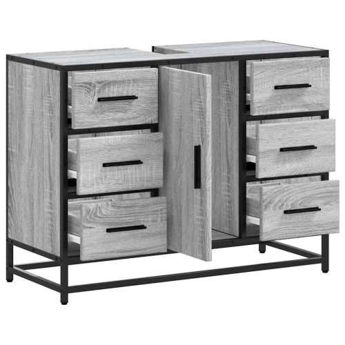 Kupaonski ormarić za Lavabo - Umivaonik boja hrasta 80x33x60 cm drveni - Sivi hrast sonoma 1 Cijena