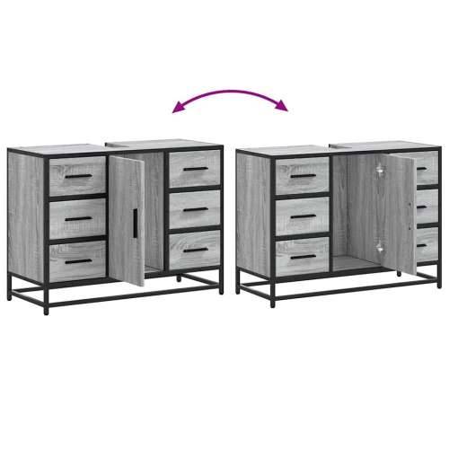 Kupaonski ormarić za Lavabo - Umivaonik boja hrasta 80x33x60 cm drveni - Sivi hrast sonoma 1 Cijena