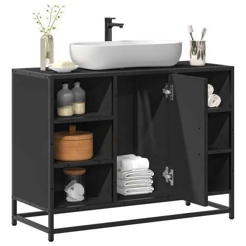 Kupaonski ormarić za Lavabo - Umivaonik crni 80 x 33 x 60 cm drveni - Crna 1 Cijena