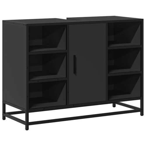 Kupaonski ormarić za Lavabo - Umivaonik crni 80 x 33 x 60 cm drveni - Crna 1 Cijena