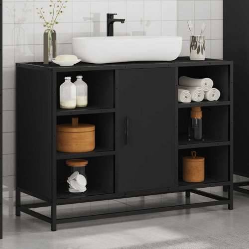 Kupaonski ormarić za Lavabo - Umivaonik crni 80 x 33 x 60 cm drveni - Crna 1 Cijena