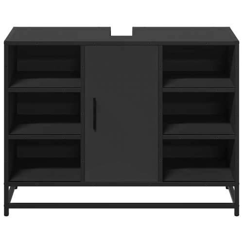 Kupaonski ormarić za Lavabo - Umivaonik crni 80 x 33 x 60 cm drveni - Crna 1 Cijena