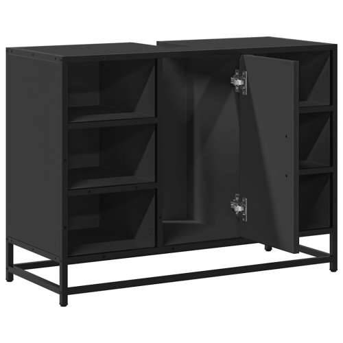 Kupaonski ormarić za Lavabo - Umivaonik crni 80 x 33 x 60 cm drveni - Crna 1 Cijena