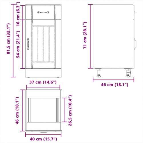 Donji kuhinjski ormarić Lucca boja hrasta konstruirano drvo - Sivi hrast sonoma 40 x 46 x 81.5 cm 1 1x bottom cabinet (1 door 1  Cijena