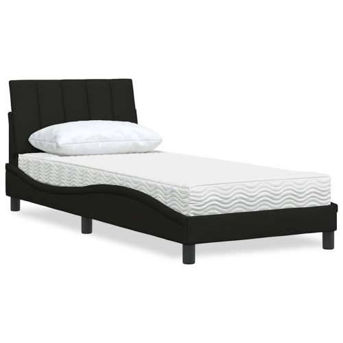 Krevet s madracem crni 80 x 200 cm od tkanine - Crna 80 x 200 cm Cijena