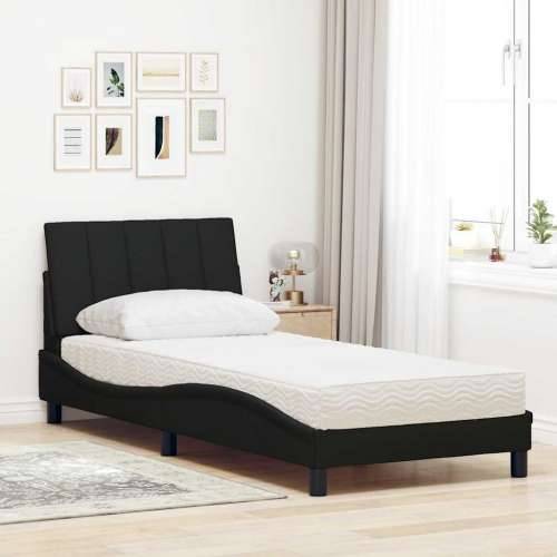 Krevet s madracem crni 80 x 200 cm od tkanine - Crna 80 x 200 cm Cijena