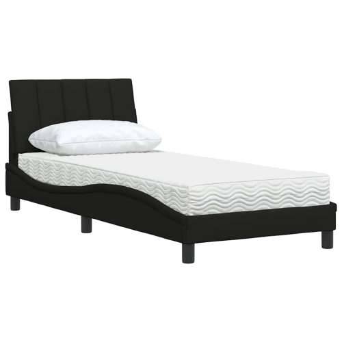Krevet s madracem crni 80 x 200 cm od tkanine - Crna 80 x 200 cm Cijena