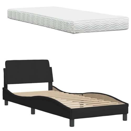 Krevet s madracem crni 80 x 200 cm od tkanine - Crna 80 x 200 cm Cijena