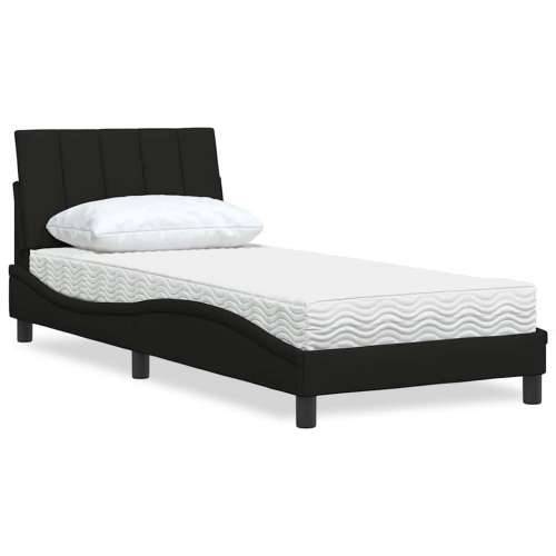 Krevet s madracem crni 90x190 cm od tkanine - Crna 90 x 190 cm Cijena