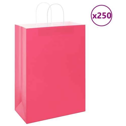 Papirnate vrećice 250 kom s ručkama ružičaste 32x17x44 cm - Ružičasta 32 x 17 x 44 cm 250 Cijena