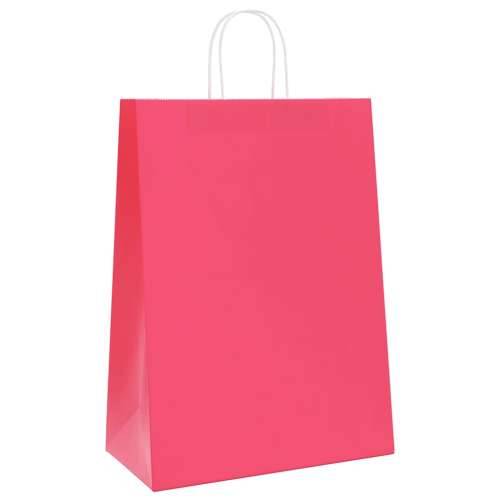 Papirnate vrećice 250 kom s ručkama ružičaste 32x17x44 cm - Ružičasta 32 x 17 x 44 cm 250 Cijena