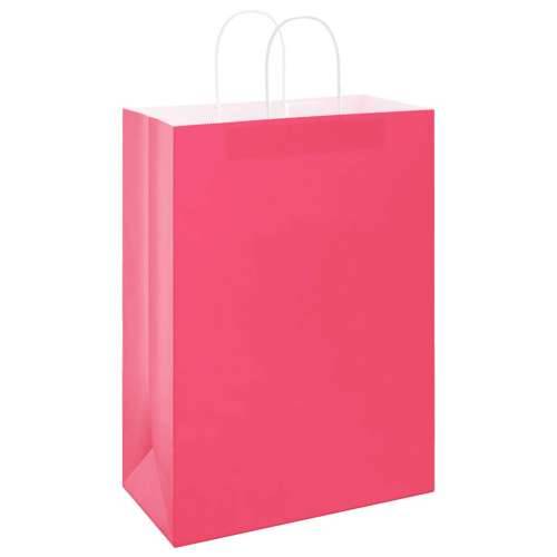 Papirnate vrećice 250 kom s ručkama ružičaste 32x17x44 cm - Ružičasta 32 x 17 x 44 cm 250 Cijena