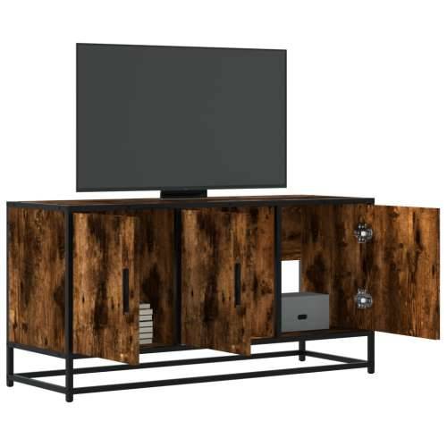 TV ormarić dimljeni hrast 100x35x50cm konstruirano drvo i metal - Dimljeni hrast 1 Cijena