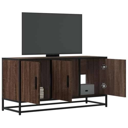 TV ormarić smeđi hrast 100x35x50 cm Konstruirano drvo i metal - Smeđi hrast 1 Cijena