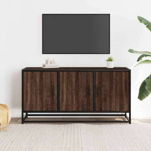 TV ormarić smeđi hrast 100x35x50 cm Konstruirano drvo i metal - Smeđi hrast 1 Cijena