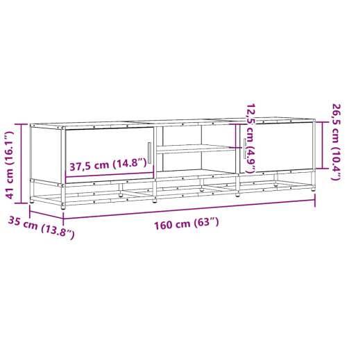 TV ormarić crni 160x35x41 cm Konstruirano drvo i metal - Crna 1 160 cm Cijena
