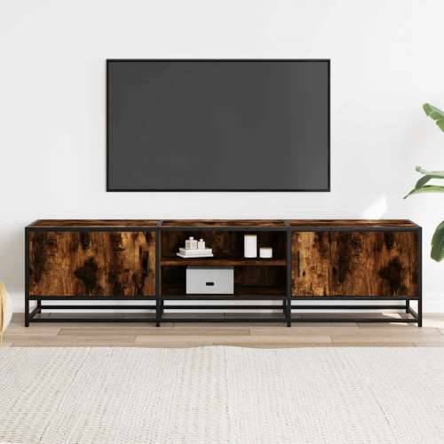 TV ormarić dimljeni hrast 160x35x41cm konstruirano drvo i metal - Dimljeni hrast 1 160 cm Cijena