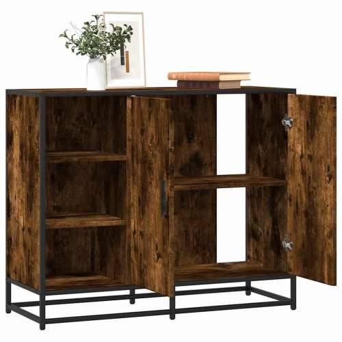 Komoda dimljeni hrast 92x35x76 cm konstruirano drvo - Dimljeni hrast 1 Cijena
