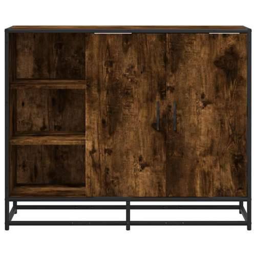 Komoda dimljeni hrast 92x35x76 cm konstruirano drvo - Dimljeni hrast 1 Cijena