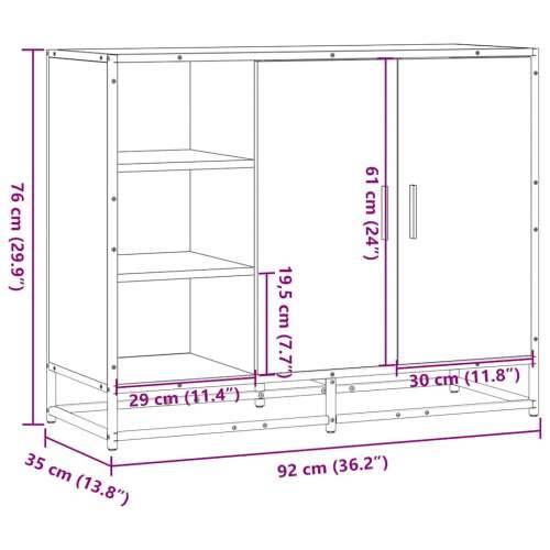 Komoda dimljeni hrast 92x35x76 cm konstruirano drvo - Dimljeni hrast 1 Cijena