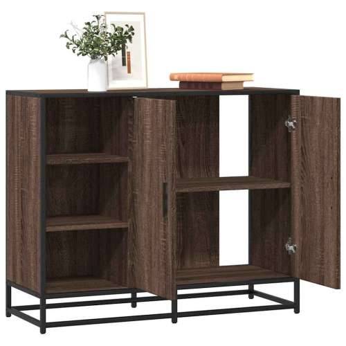Komoda smeđi hrast 92x35x76 cm izrađeno drvo - Smeđi hrast 1 Cijena