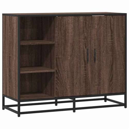 Komoda smeđi hrast 92x35x76 cm izrađeno drvo - Smeđi hrast 1 Cijena