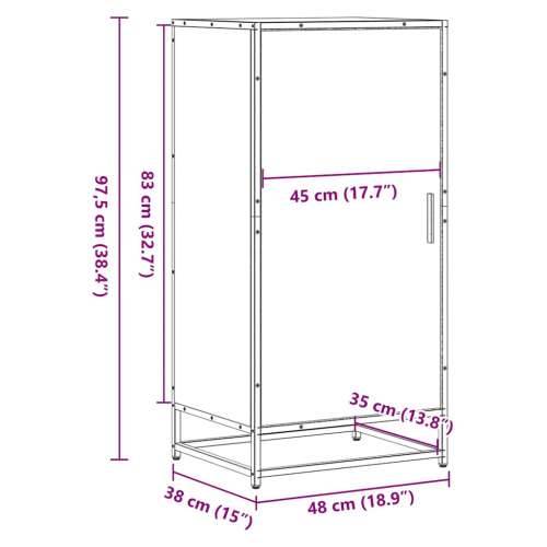 Stalak za cipele boja hrasta 48x38x97,5 cm konstruirano drvo - Dimljeni hrast 1 5 Cijena