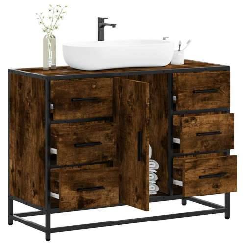 Kupaonski ormarić za Lavabo - Umivaonik boja hrasta 80x33x60 cm drveni - Dimljeni hrast 1 Cijena