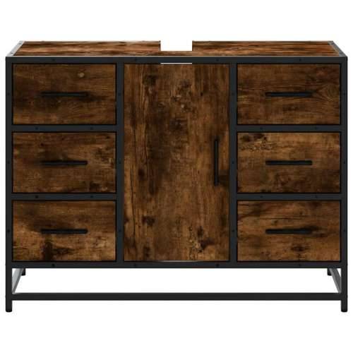 Kupaonski ormarić za Lavabo - Umivaonik boja hrasta 80x33x60 cm drveni - Dimljeni hrast 1 Cijena