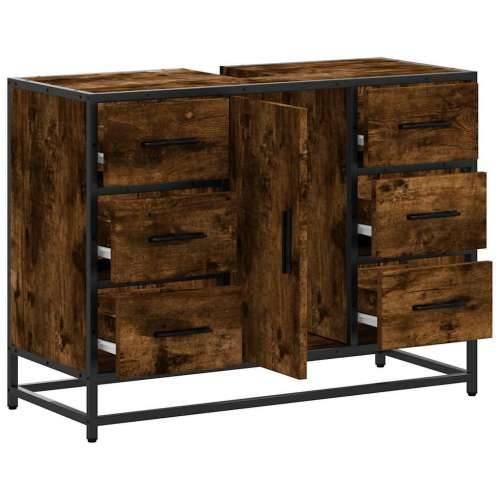 Kupaonski ormarić za Lavabo - Umivaonik boja hrasta 80x33x60 cm drveni - Dimljeni hrast 1 Cijena