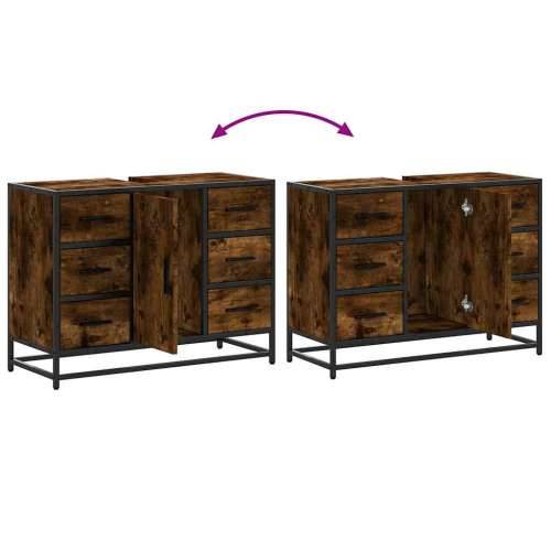 Kupaonski ormarić za Lavabo - Umivaonik boja hrasta 80x33x60 cm drveni - Dimljeni hrast 1 Cijena