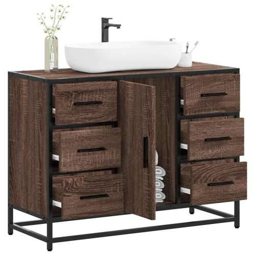 Kupaonski ormarić za Lavabo - Umivaonik boja hrasta 80x33x60 cm drveni - Smeđi hrast 1 Cijena