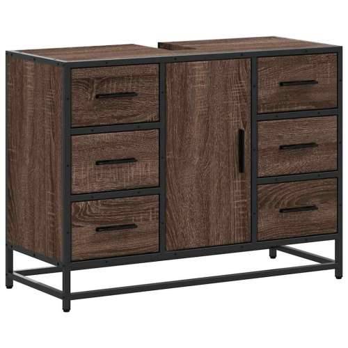 Kupaonski ormarić za Lavabo - Umivaonik boja hrasta 80x33x60 cm drveni - Smeđi hrast 1 Cijena